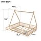 preview thumbnail 20 of 49, Tent-shaped Floor Bed with Fence & Door,Wooden Montessori Bed for Kids