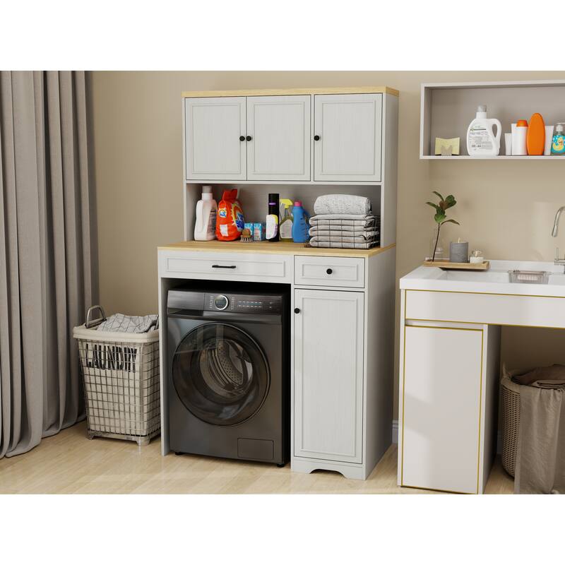 Anmytek Space Saving Storage Cabinet Laundry Washer Pedestal Kitchen Appliance Organizer