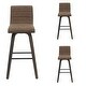 preview thumbnail 99 of 120, Skara Swivel Bar Stool, Upholstered Bar Height Chair with Bentwood Frame Set of 3 - Vintage Dark Brown Faux Leather & Espresso