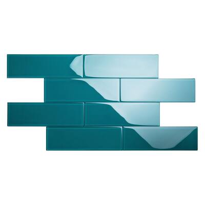 Dark Teal 4x12 Glass Subway Tile