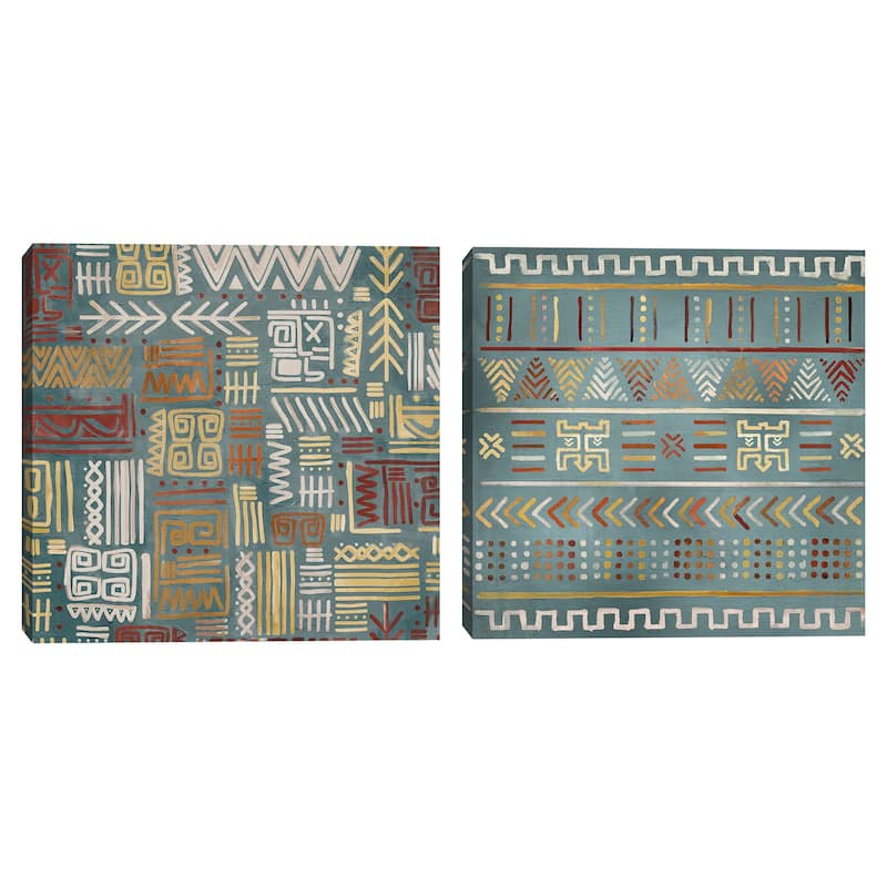 Global Blocks I Gray, Global Blocks II Gray by Studio Arts Canvas Art Prints