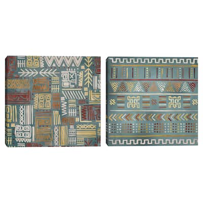 Global Blocks I Gray, Global Blocks II Gray by Studio Arts Canvas Art Prints