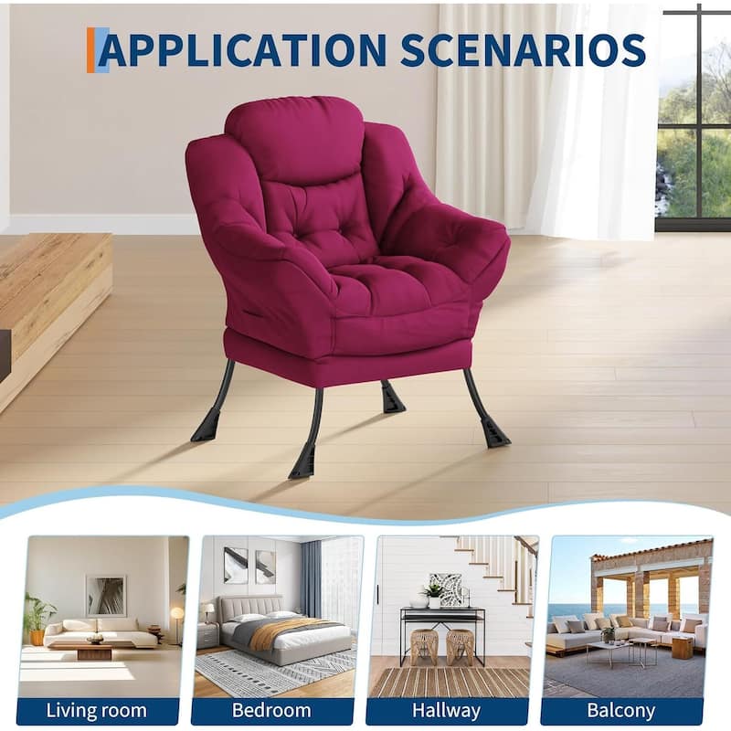 Upholstered Accent Lounge Sofa Armchair for Living Room, Bedroom, Dorm, or Office