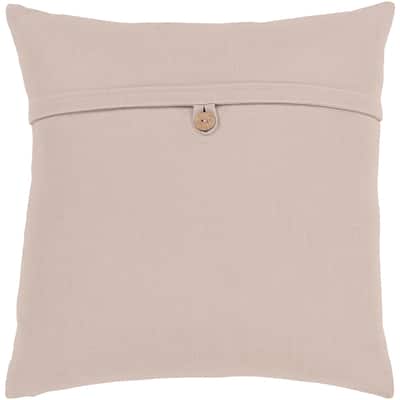 Livabliss Demetra Traditional Button Taupe Feather Down or Poly Filled Throw Pillow 20-inch