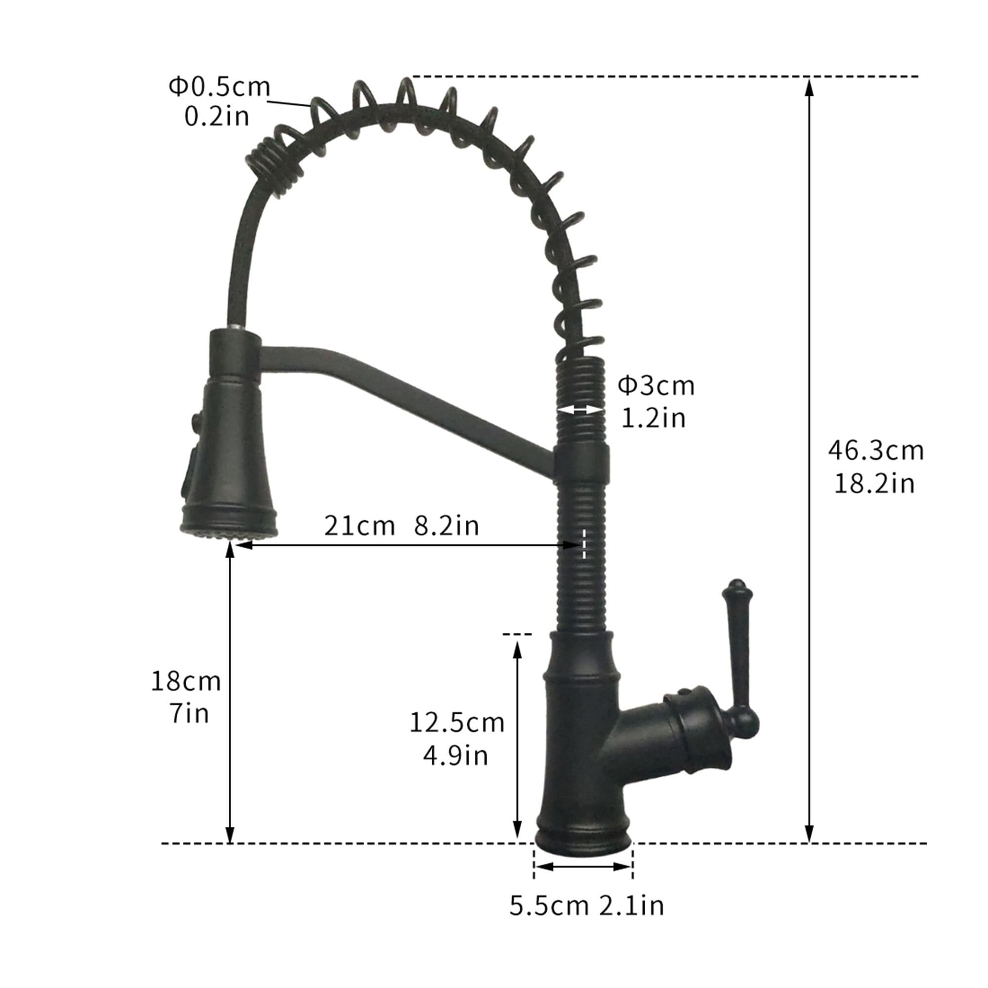Oil-rubbed Bronze Pull Down Kitchen Faucet with Spring Spout