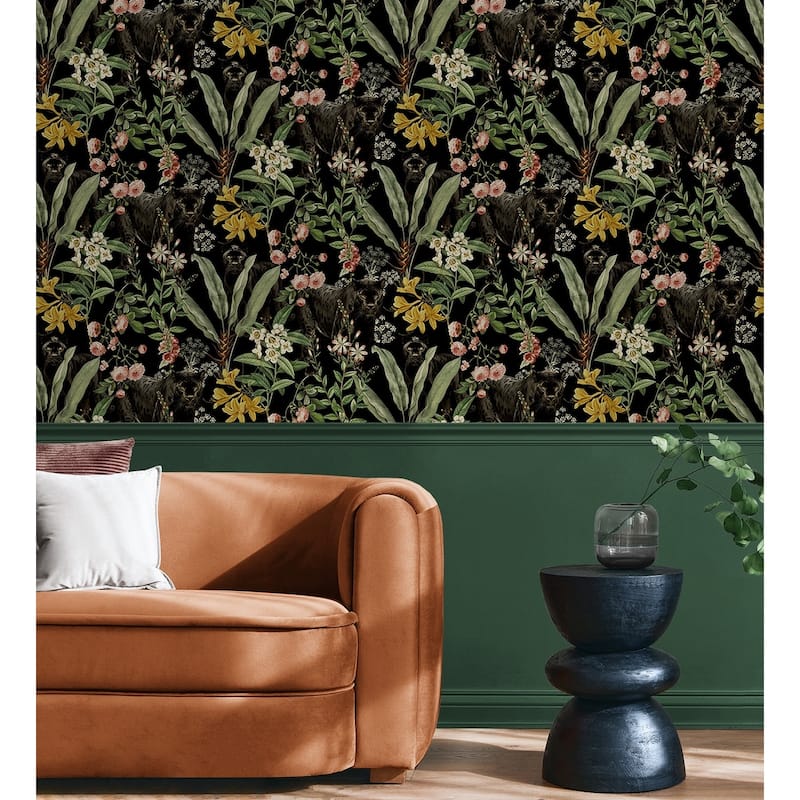 Harry & Grace Panther Jungle Peel and Stick Wallpaper - 20.5 in W x 18 ft. L