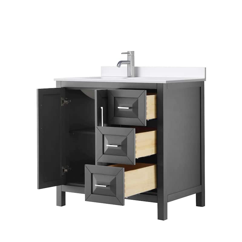 Daria 36-inch Single Vanity, Single Hole Quartz Top