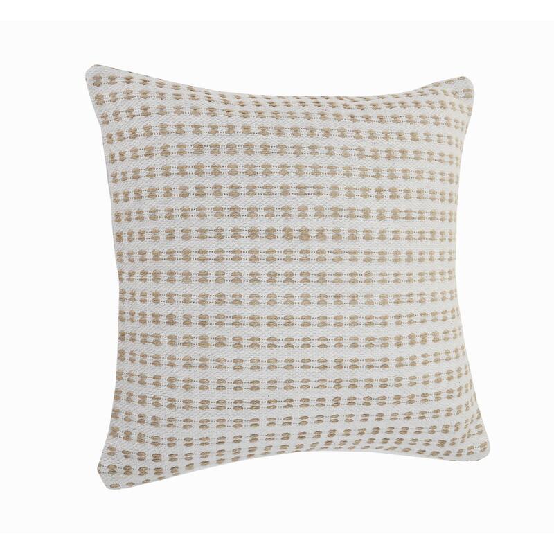 Sevita Ivory and Jute Interwoven Throw Pillow