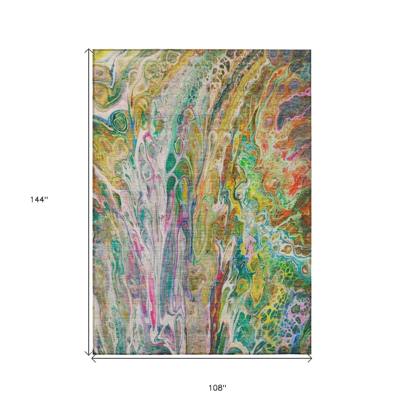 HomeRoots Abstract Contemporary Rectangle Outdoor Rug