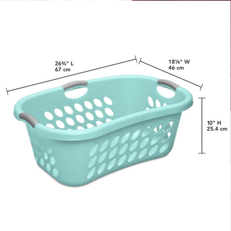 Sterilite Ultra 2 Bushel Plastic Stackable Clothes Laundry Basket, Aqua (6 Pack)