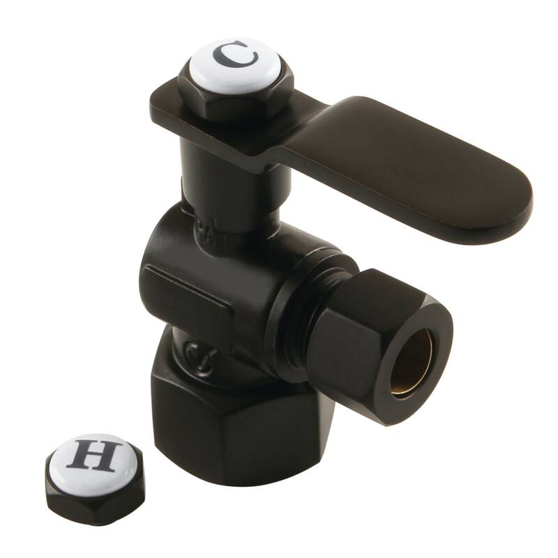Kingston Brass CA4310 Whitaker 1/2" FIP x 3/8" O.D. Comp Angle Stop - Matte Black
