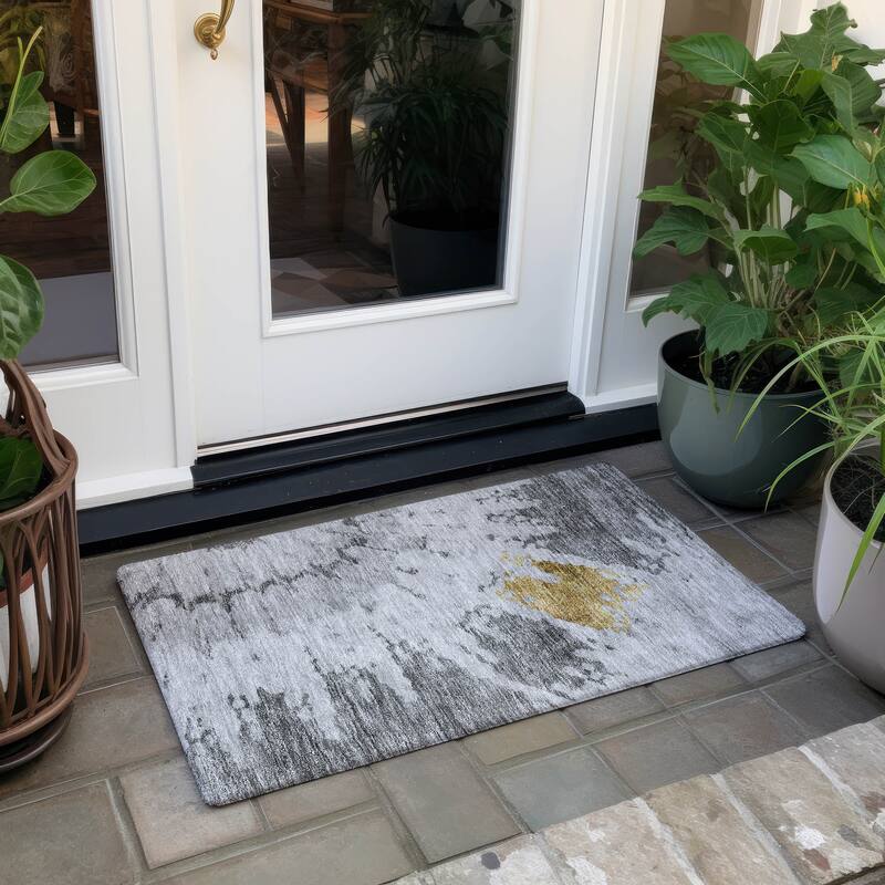 Machine Washable Indoor/ Outdoor Chantille Tie Dye Modern Rug