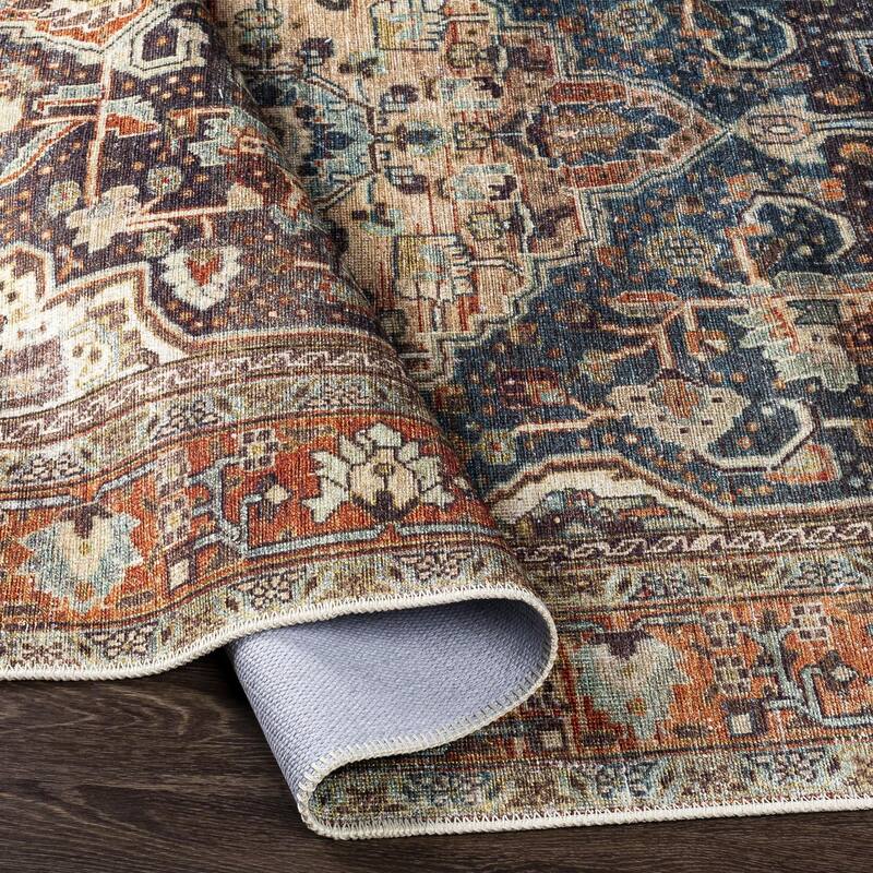 Livabliss Amelie Updated Traditional Medallion Washable Area Rug