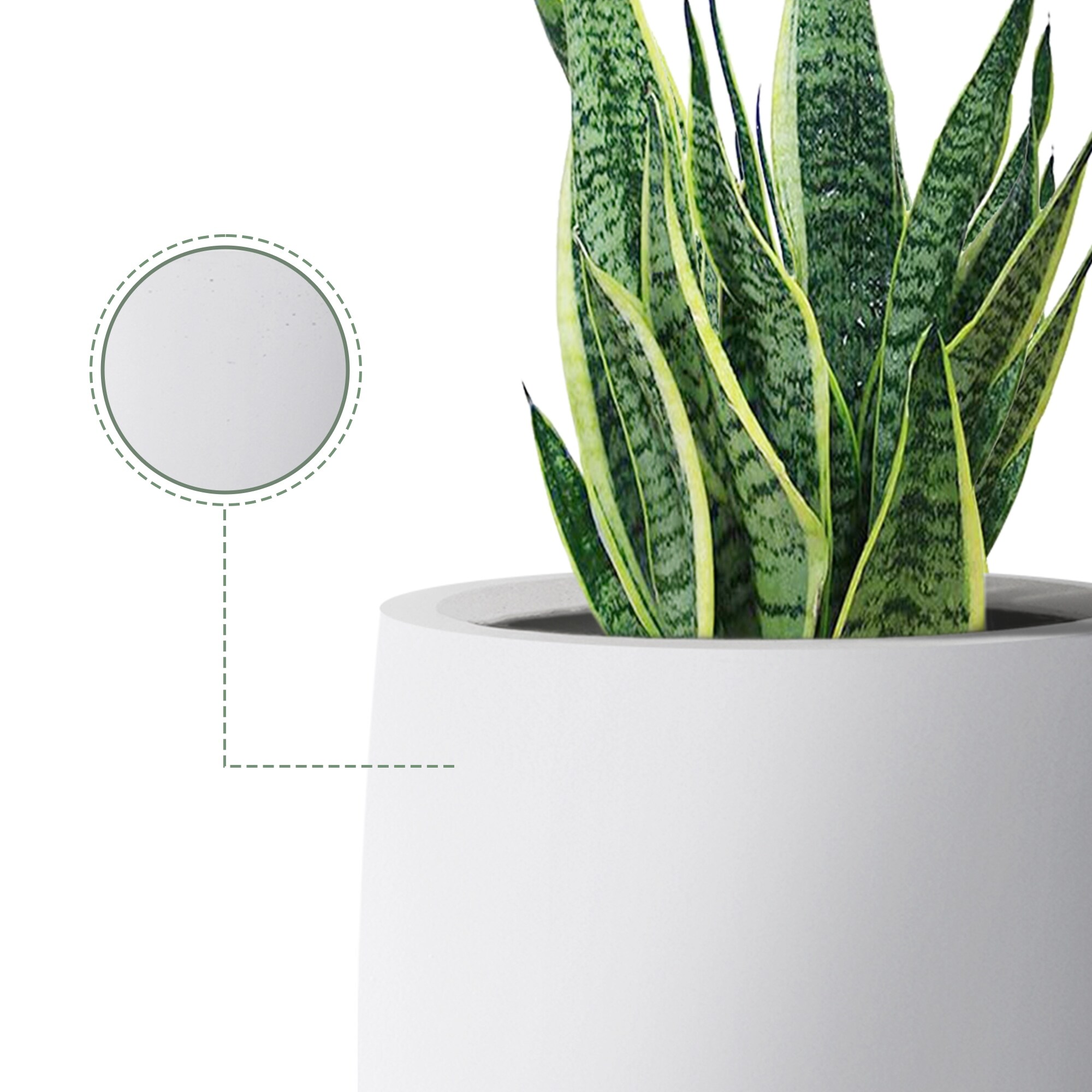PLANTARA 24 H Concrete Tall Solid White Planter, Large Outdoor Plant Pot, Modern Tapered Flower Pot for Garden