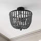 preview thumbnail 6 of 10, Dune Wood Bead 16" 3-Light Bohemian Farmhouse Iron LED Semi Flush Mount, Oil Rubbed Bronze/Grey by JONATHAN Y