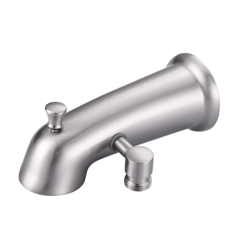 WOWOW Integrated Diverter Bathtub Spout with Showerhead Connection - Brushed Nickel