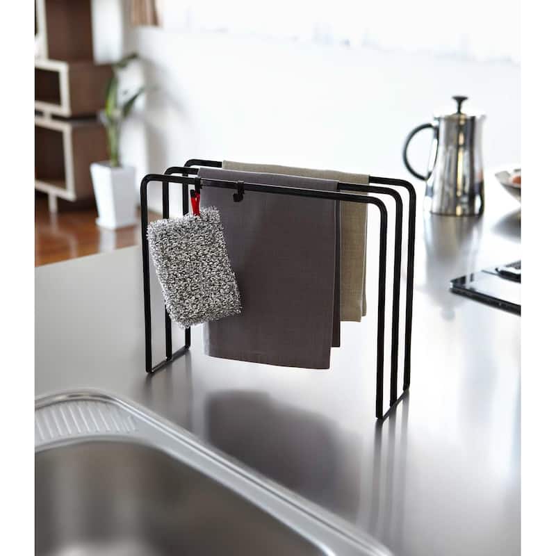 Yamazaki Home Dish Towel Hanger, Steel - L 3.94 x W 11.81 x H 9.84 inches