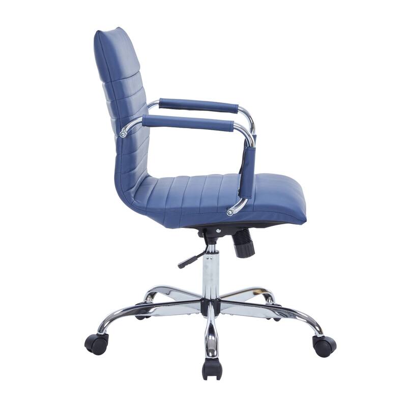 Harris Ergonomic Mid-Back Leather Office Chair with Metal Frame, Adjustable Height, Tilt Lock, and Swivel for Home Office