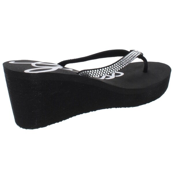 guess wedge thong sandals