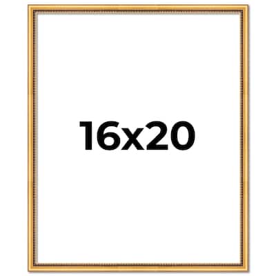 16x20 Frame Beaded Gold Solid Wood Picture Frame | 0.75 Inches