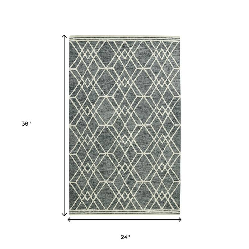 HomeRoots Geometric Lodge Rectangle Area Rug