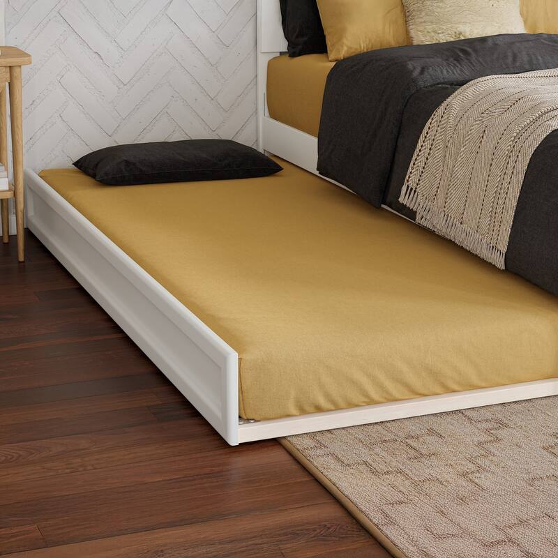 Clayton Platform Bed with Panel Footboard and Twin XL Trundle