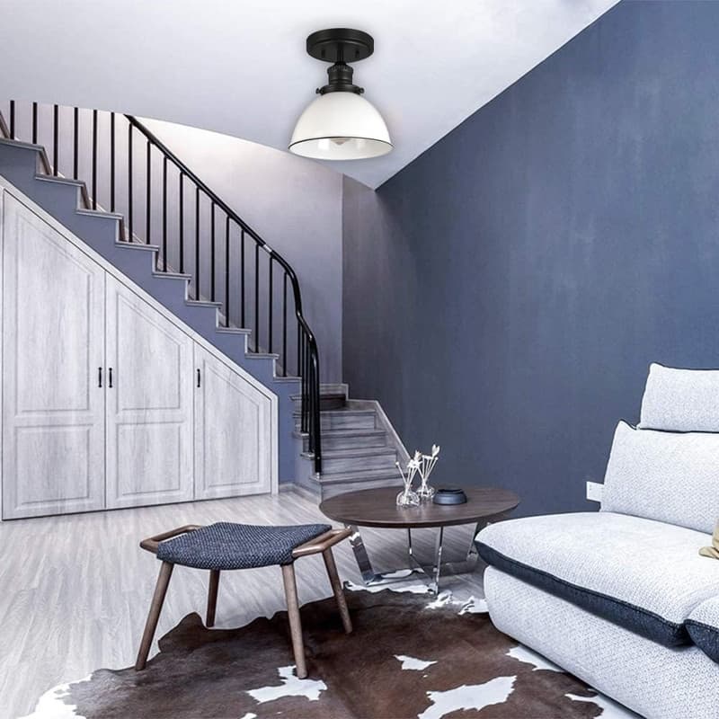 1 Light flush mount matte black ceiling light alloy steel led ceiling light - N/A