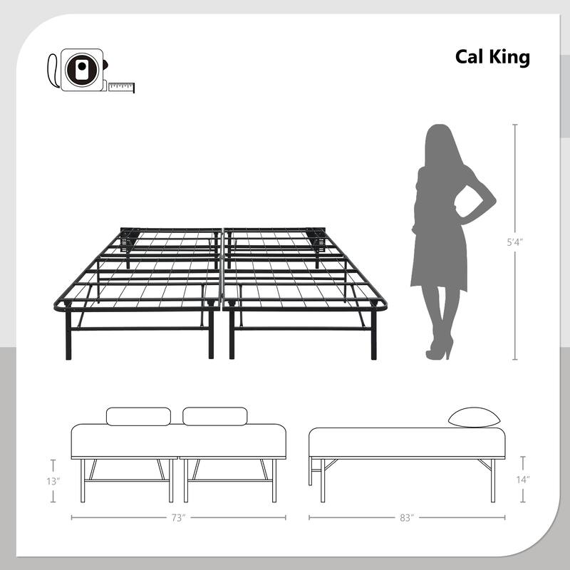 Raven Foldable Metal Platform Bed Frame, California King