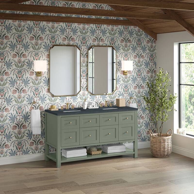 Breckenridge 60" Double Vanity, Smokey Celadon - 60D