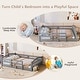 preview thumbnail 65 of 74, Montessori Solid Pine Floor Bed with Full-Length Safety Fence & Slatted Base by Harper&Bright Designs
