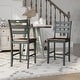 preview thumbnail 6 of 15, Jonah Farmhouse Wood Ladder Back Counter Height Chairs by Furniture of America (Set of 2)