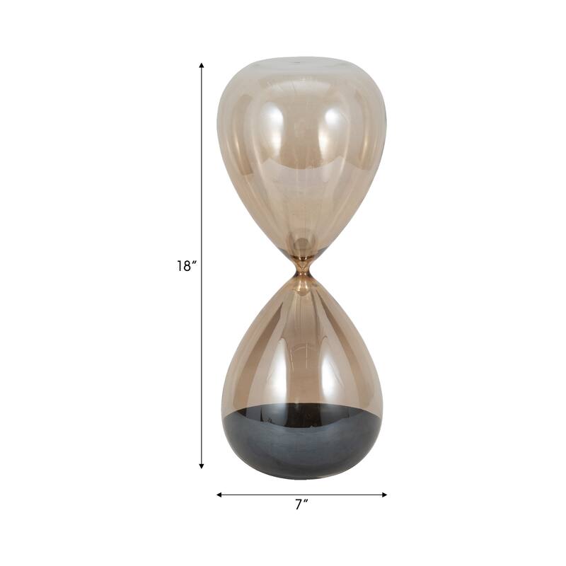 Sagebrook Home Glass Amber Hourglass, Elegant Decorative Objects