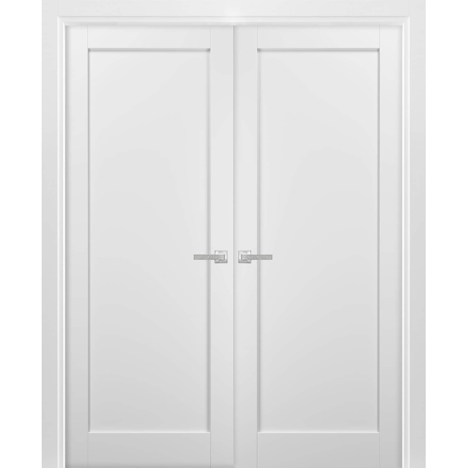  DIYHD 48 Ceiling Mount Bypass Sliding Door Hardware,Silver Box  Rail Pocket Door Wardrobe Closet Door Kit,No Door : Tools & Home Improvement