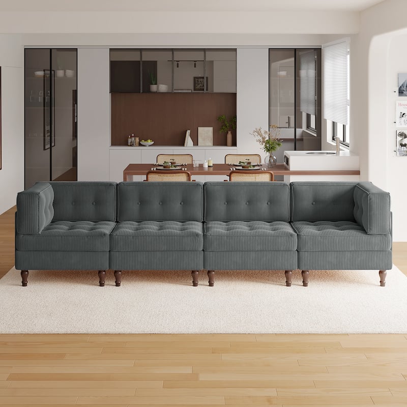 Madison Oversized Upholstered Corduroy Modular Sectional Sofa