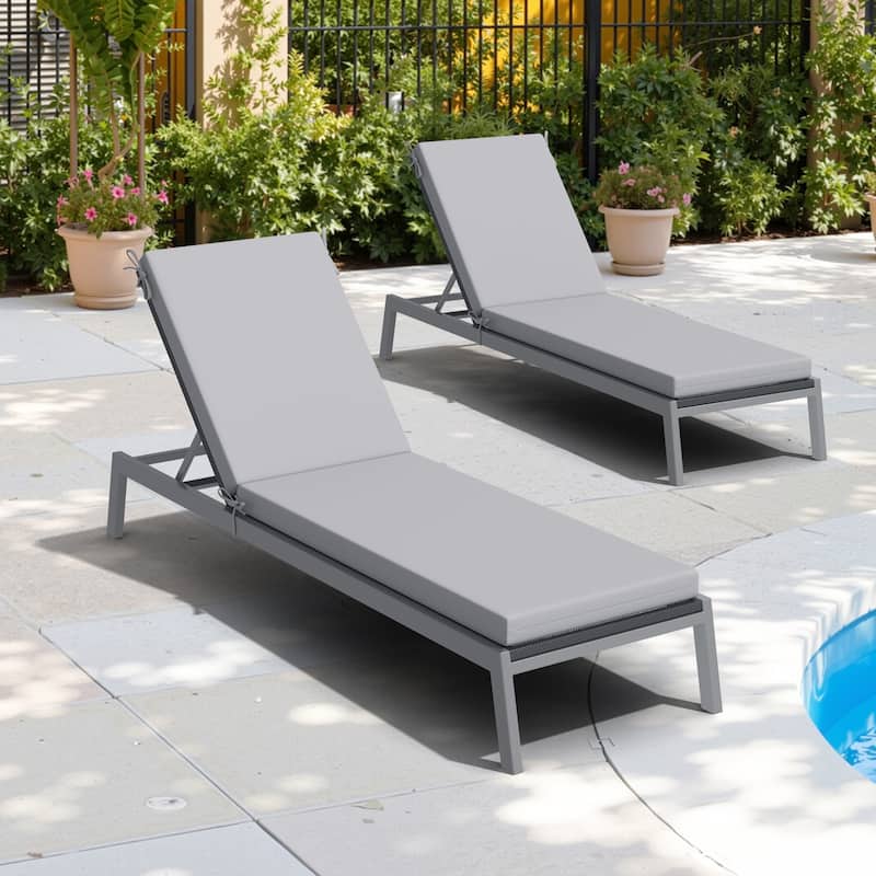 Outdoor Patio Chaise Lounge Cushion with Sunbrella