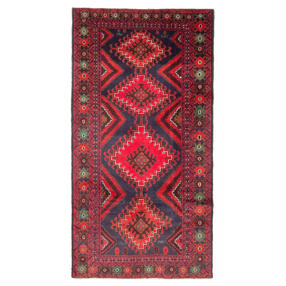 ECARPETGALLERY Hand-knotted Teimani Navy Wool Rug - 3'8 x 6'9