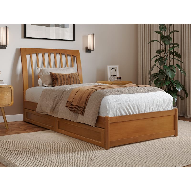 Roslyn Platform Bed with Panel Footboard and Storage Drawers