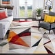 preview thumbnail 1 of 63, SAFAVIEH Porcello Thinh Mid-Century Modern Abstract Rug 8' x 10' - Light Grey/Orange - Rectangle