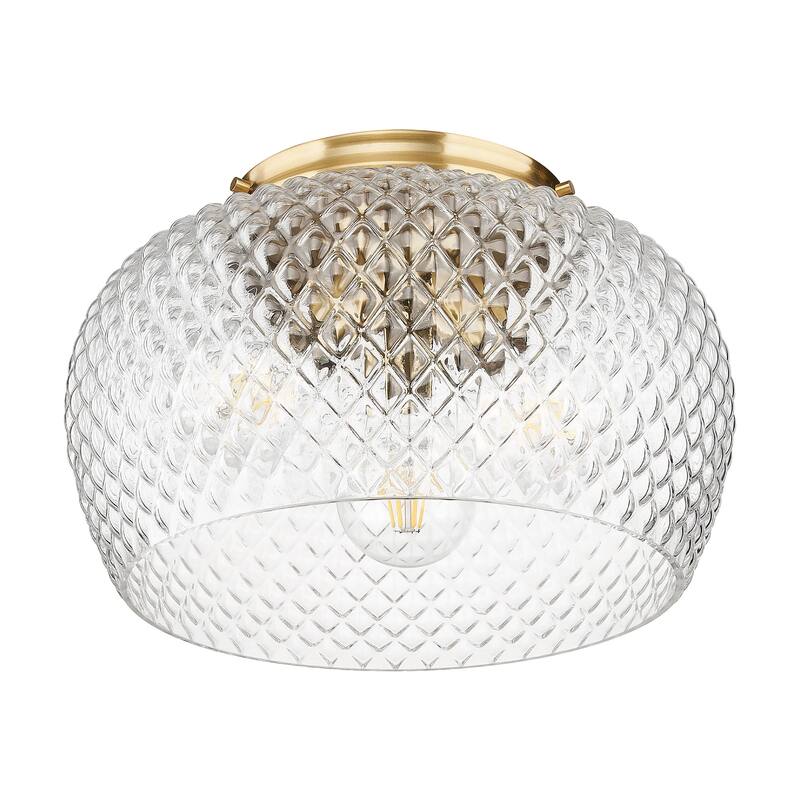 Golden Lighting 1088-3FM CLR Adeline 3 Light 14" Wide Semi-flush