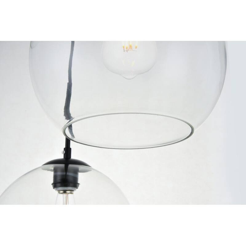 Mid-century Modern Clear Glass 5-light Pendant