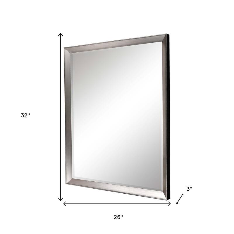 HomeRoots 32" Silver Framed Accent Mirror - 26.00 in. x 32.00 in. x 3.00 in.