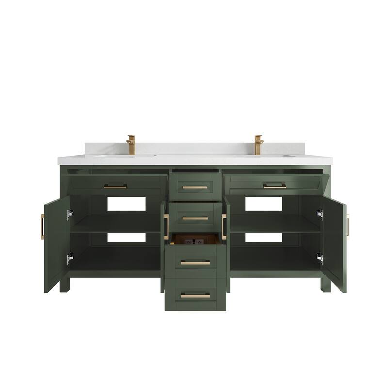 Willow Collections 72 in. W x 22 in. D Cambridge Double Sink Bathroom Vanity with Countertop