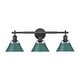 preview thumbnail 2 of 0, Yep by Golden Lighting Orwell 3-light Vanity in Matte Black and Pine Green shade