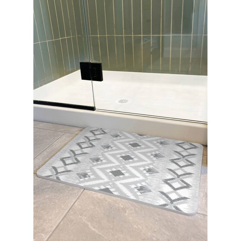FloorPops Dierdre Grey Stone Quick Drying Mat