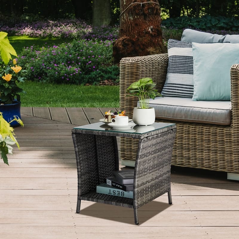 Patio Rattan Side Table