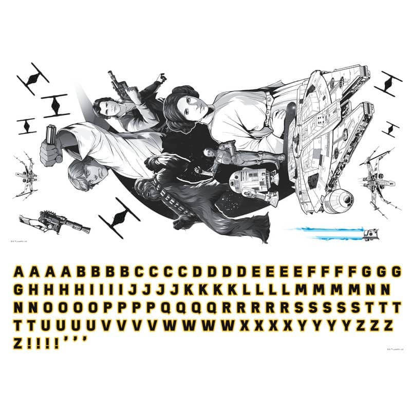 Classic Star Wars Peel And Stick Giant Wall Decal W/ Alphabet by RoomMates