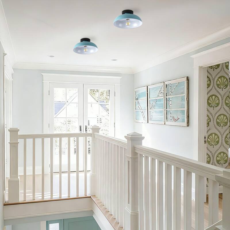 Semi Flush Mount Ceiling Light, Modern Ceiling Light Fixture for Kitchen Island Dining Room Foyer Hallway Porch Barn Loft