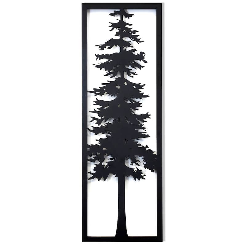 Cypress I - Laser Cut Metal Wall Art With Fired Finish - 12 x 36