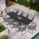 preview thumbnail 21 of 23, 7/11PC Outdoor Aluminum Expandable Patio Dining Sets Extension Table with Rattan Chair 11PC-GreyChairs
