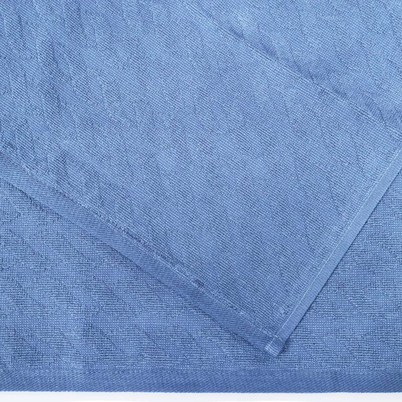 Turkish Cotton Herringbone and Solid Washcloth Towel Set by Superior